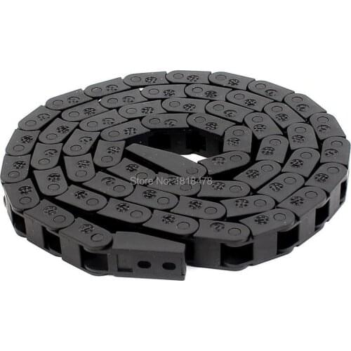 Black Plastic Cable Drag Chain Wire Carrier R15 7x7mm 1M 3Ft Long