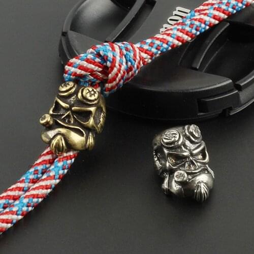 EDC DIY Knife Beads Pendant Brass Punk Smoking Cool White Paracord Beads