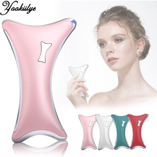 Electric Guasha Scraping Massager LED Photon Skin Rejuvenation Wrinkle Removal Vibration Facial Lifting Scraper Hot Compress