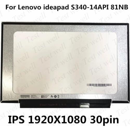 FHD IPS Display For Lenovo Ideapad S340-14 S340-14API 14IIL 14IWL 14IML Laptop LCD Screen 1920X1080 LED Panel Matrix Full HD