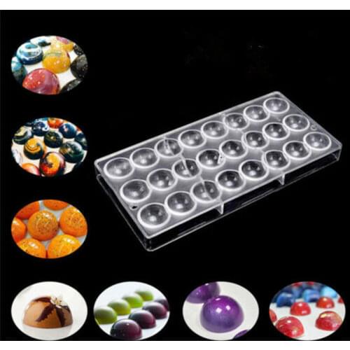 Chocolate Mold Clear Hard Chocolate Maker Polycarbonate PC DIY 24 Round Shaped Candy Mould Wholesale