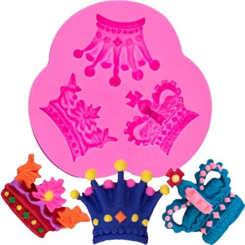 Crown Shape 3D fondant cake silicone mold for polymer clay molds kitchen chocolate pastry candy making decoration tools F1058