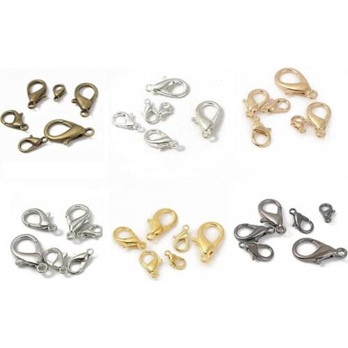 Cyan Necklace Golden Closet Buckle Lobster Clasp Steel Jewelry for Bracelet Metal Connection 10-21mm Stainless DIY Accessories