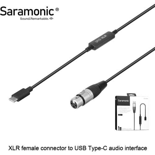 Saramonic UTC-XLR 6M Cable Adapter With XLR Female Input & USB Type-C Audio Interface for Pro XLR Mic & Android Smartphone