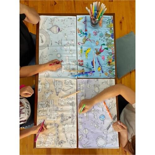 Coloring activity set for children 2 to15 year drawing toy,Cotton tablecloth,washable,repainted,12 piece pencil set with gift