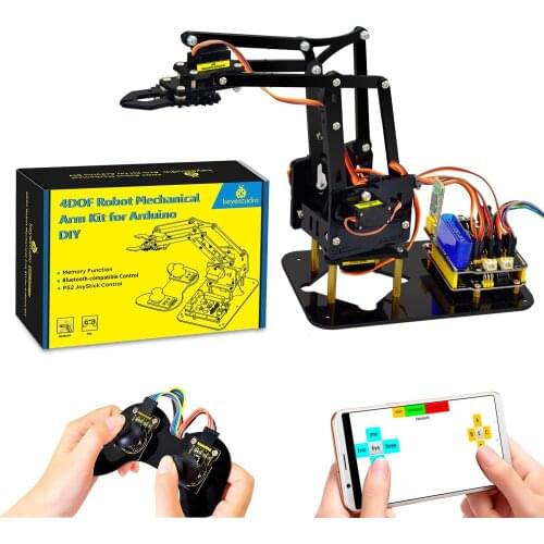 Keyestudio 4DOF Acrylic Toys Robot Mechanical Arm Claw Kit for Arduino DIY Robot