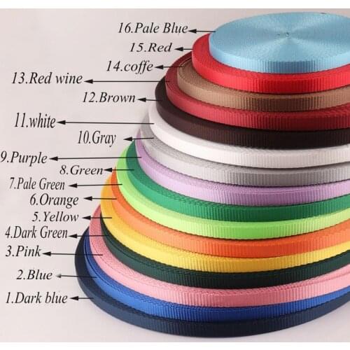 Nylon Webbing Ribbon plain Smooth Soft solid color webbing Keychain Polyester Webbing Key Fob lanyard webbing-10mm