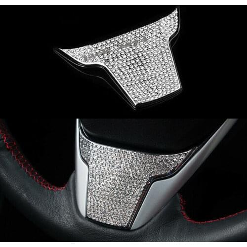 Silver Gold Diamond Steering Wheel Trim Decor 1pcs For Honda Civic 10th 2016 2017 2018 2019