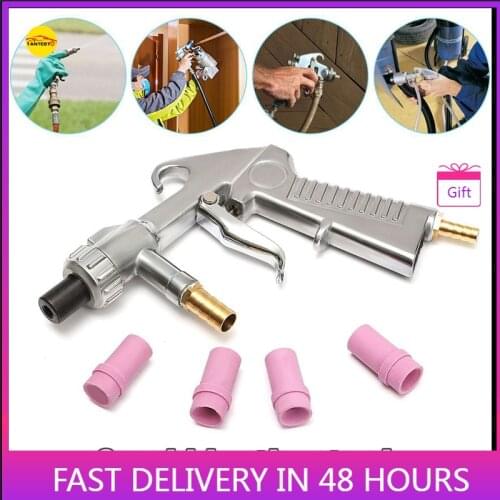 Sandblaster Air Siphon Feed Blast Nozzle Ceramic Tips Abrasive Sand Blasting With 4pcs Ceramic Nozzles Abrasive