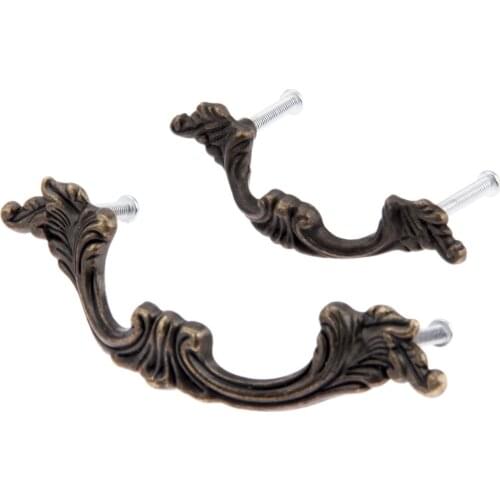 Retro Handle Vintage Antique Bronze Pull Europe Style 116mm/81mm Knob Cupboard Door Kitchen Cabinet Drawer Wooden Jewelry Box