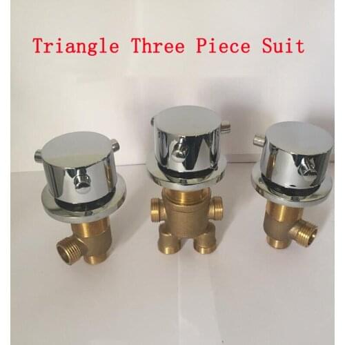 Triangle shower room mixing valve chrome, Brass bathroom bathtub shower faucet mixer, cold and hot water master switch/separator
