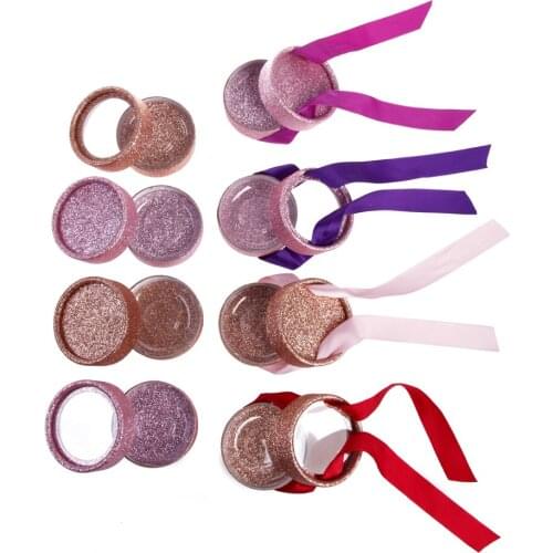 Eyelash Packaging Wholesale False 10-100/pack Empty Round Lashes Box with Clear Tray Lash Cases Makeup Lash Boxes Packaging