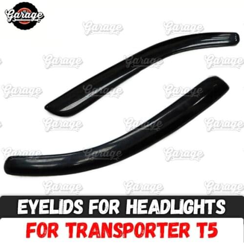 Eyelids for headlights case for Volkswagen Transporter T5 2003-2009 ABS plastic pads cilia eyebrows covers trim accessories car