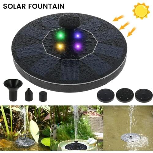 Solar Fountain Pump 1.4W Powered Floating Water Fountain Mini LED Lights Birdbath Garden Water Cycling Pool Pond Decoration