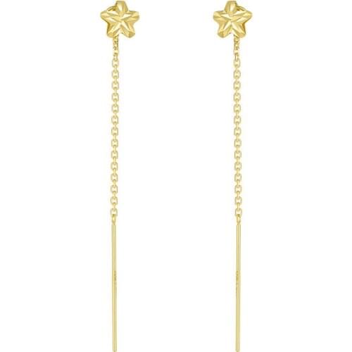 MADALENA SARARA Pure 18k Gold Earrings Simple Star Style Women Stud Earrings