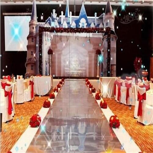 1m Wide Luxury Wedding Backdrop Decor Mirror Carpet Gold Silver Double Side Aisle Runner For Party Decoration Supplies