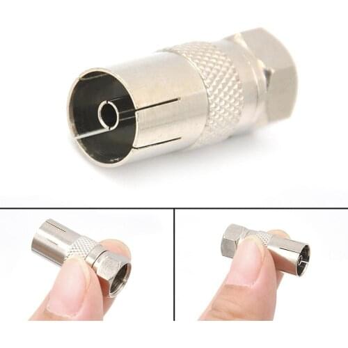 1PC F Type Male Plug To Coax RF Aerial Plug Female Cable TV Antenna Adapter Connector TV Plug