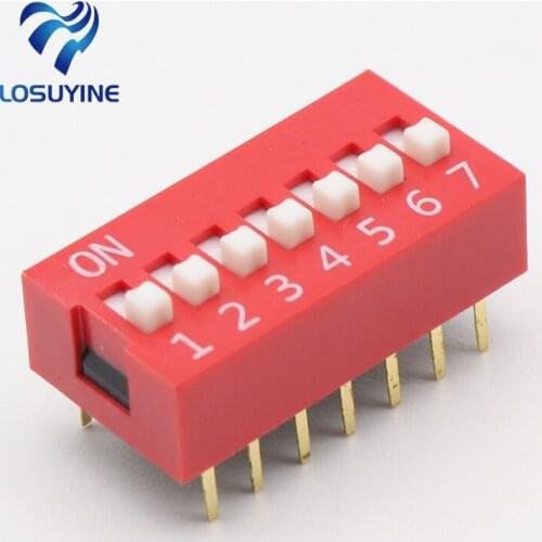 10 PC 2 line 14 IMC hot pitch dip 2.54mm 7P switch pin red