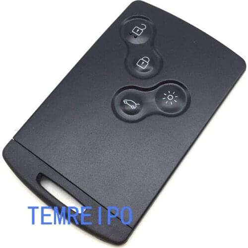 10pcs/lot 4 Button Remote Smart Card Key Case Shell For Renault Laguna Koleos Smart Card Key Shell With Insert Small Key Blade