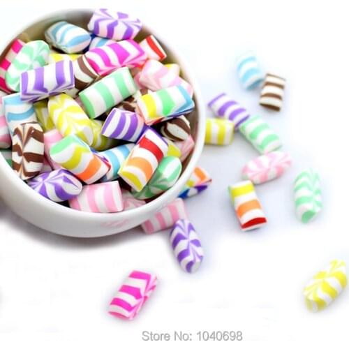 10pcs/lot kawaii colorful chew gum candy polymer clay Cabochon Scrapbook Embellishment DIY Phone Decoration 20mm