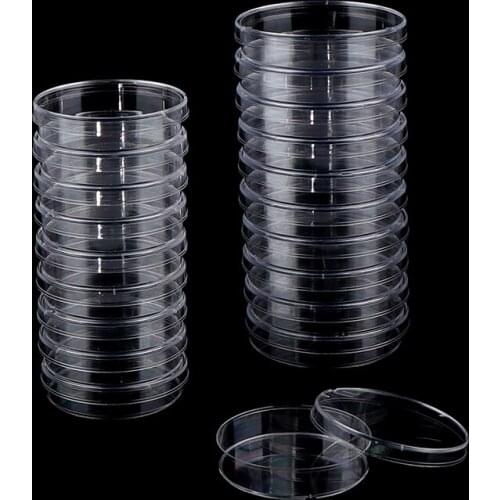 10Pcs Polystyrene Sterile Petri Dishes Bacteria Culture Dish 55mm for Laboratory Medical Biological Scientific Lab Supplies