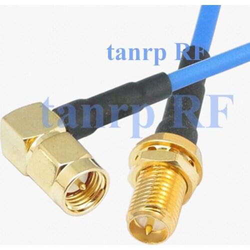 20in SMA male right angle to RP SMA female jack RF 3G 4G router WIFI 50CM coax Sexi Flexible blue jumper extension cable RG405