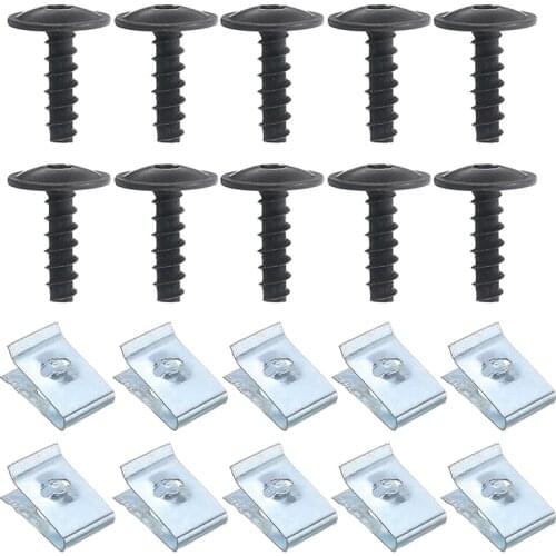 20pcs/set Car Chassis Engine Guard Metal Nut Screw Clamp U-shape Clip Fastener Clips For Audi for BMW for Honda