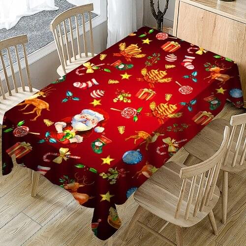 2021 Christmas Tablecloth For Table Kitchen Dining Table Cover And Elastic Chair Cover Decoration Christmas Tablecloth Rectangul
