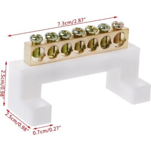 28EB 7 Positions Electric Cable Connector Screw Barrier Terminal Strip Block Bar