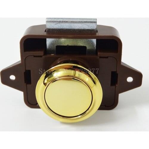 4PCS/Lot ABS Push Lock Button Catch Lock Cupboard Door Knob Camper Caravan Motorhome RV Cabinet Drawer Push Latch JF1602