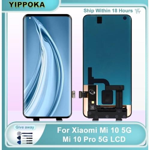 6.39" Original For Xiaomi Mi 10 5G LCD M2001J2G M2001J2I Display Digitizer Assembly Replacement Parts For Mi 10 Pro 5G LCD