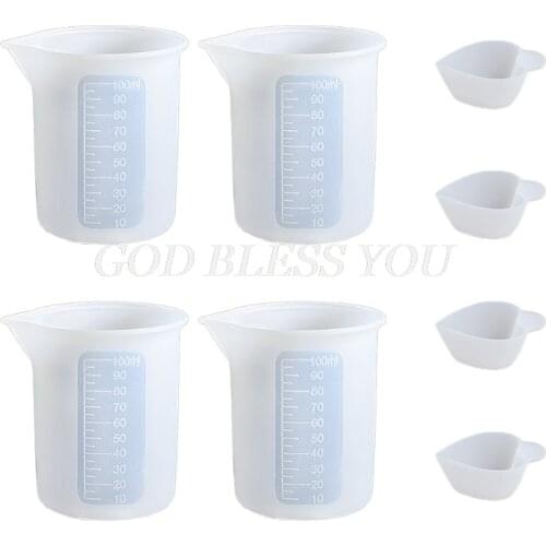 8 Pcs Silicone Measuring Cups Mixing Cup Resin Glue Tools Set UV Epoxy DIY Crafts Jewelry Casting Tools Drop Shipping