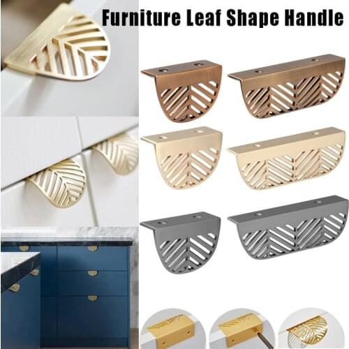 Leaf Handle Modern Cabinet Furniture Leaf Handle Zinc Alloy Cabinet Kitchen With Screw Handle Hand In Hand Hardware Accessories