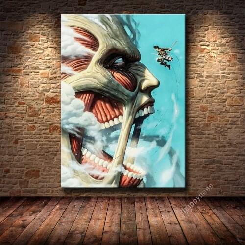 Shingeki No Kyojin Anime Attack on Titan Poster Canvas Wall Art Decoration Prints for Home Bedroom Decor Paintings