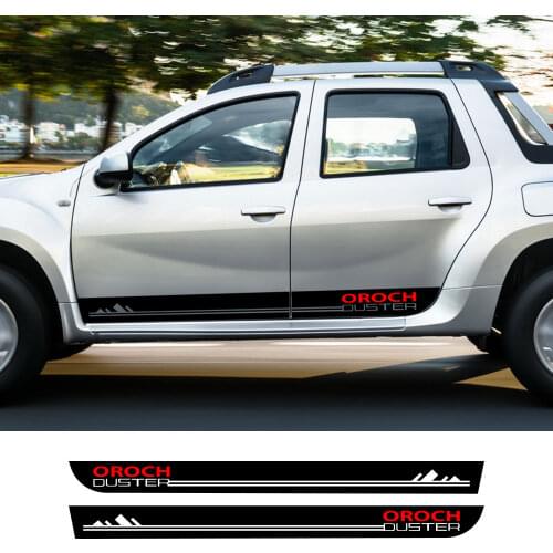 Car Stickers For Renault Duster Oroch Pickup Door Side Skirt Stripes Decals Truck Graphics Vinyl Decor Cover Auto Accessories