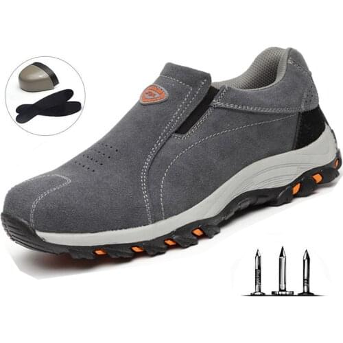 Large Size 39-46 Steel Support Head Ladies Mens Work Safety Boots Leather Steel To Help Men And Women Shoes Outdoor Training