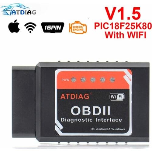 ELM327 OBD2 WIFI V1.5 Supports Android/iOS Car Diagnostic Tool With PIC18F25K80 ELM 327 Diesel Cars Code Scanner