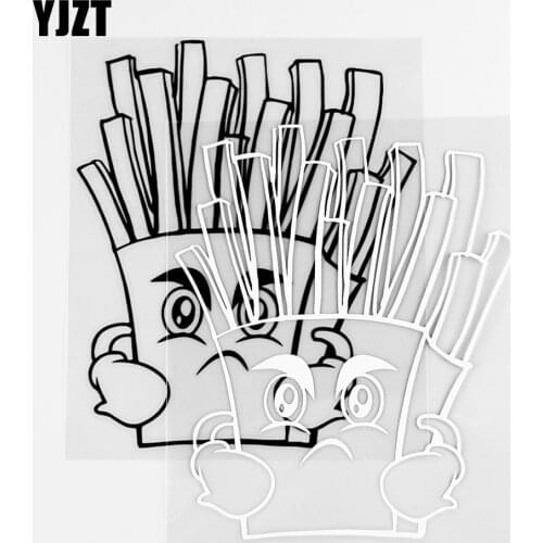 YJZT 12×14.4CM Interesting French Fries Vinyl Decal Car Sticker Body Decoration Black / Silver 10A-0738