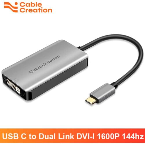 USB C to Dual Link DVI Active Adapter, CableCreation USB Type-C to DVI-I Adapter 2560 x 1600 Resolution USB-C to DVI Signal Foma