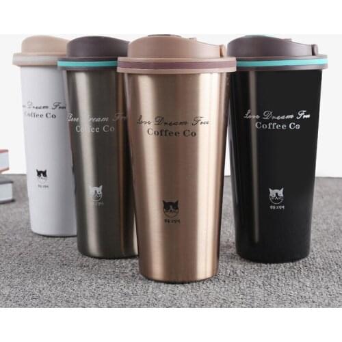 500ML Coffee Cup with Lid Thermos Mug Thermocup Seal Stainless Steel Vacuum Flasks Thermoses Thermo Mug for Car My Water Bottle