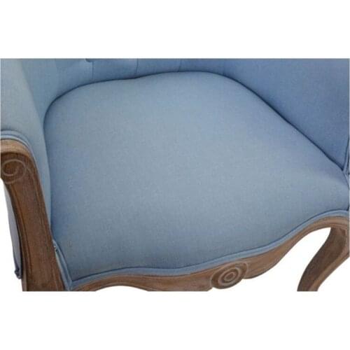 Armchair DKD Home Decor Blue Wood Polyester (58 x 56 x 69 cm)