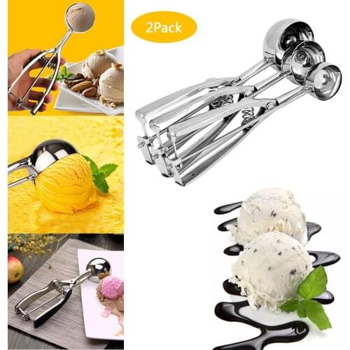 Summer Kitchen Bar Tools Ice Cream Spoon Stainless Steel Spring Handle Masher Cookie Scoop Spoon #521