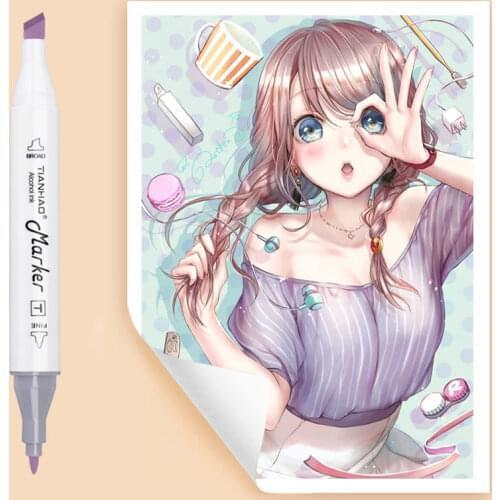 Art Markers Set Dual Head Manga 168 Color Pens Sketch Painting Bullet Journal Supplies School Single Drawing Letters Whiteboard