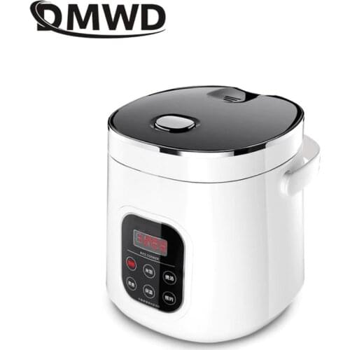 DMWD 1.6L Mini Rice Cooker 12/24V For Car/Truck Soup Stewpot Food Steamer Breakfast Maker For 2-3 People 12H Appointment