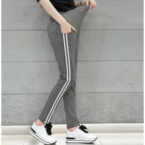 Fahion Stripe Adjustable Maternity Leggings Pants For Autumn /Spring