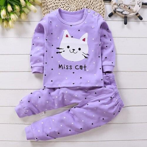 New Childrens Clothing Autumn Winter Underwear Set Cotton Baby Fall Clothes Long Trousers Infant Pajamas Home Clothes Wholesale