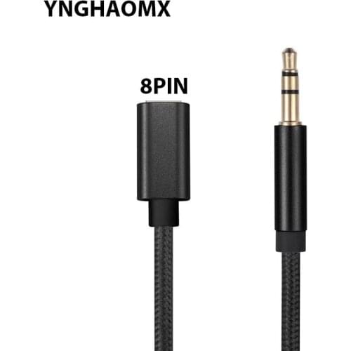 Wholesale 200pcs/lot Black nylon 3.5MM AUX Audio Adapter Cable for iPhone 12 11 X 8 7 6 Car Speaker Headphone Connector Cord