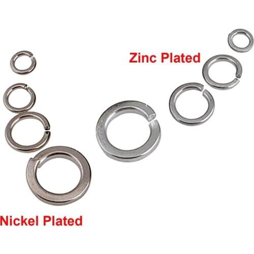 Spring Washer M2 M2.5 M3 M3.5 M4 M5 M6 M8 Carbon Steel Split Spring Lock Washer Elastic Gasket Zinc Plated/Nickel Plated