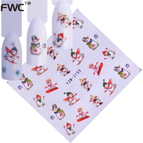 ZKO Christmas Mixed Decals Nail Art Water Transfer Stickers Full Wraps Santa/Tree/Snowflake Nail Tip Decor DIY