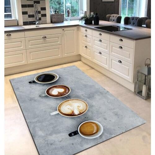 Grey white color kitchen coffee food patterned kitchen rug modern carpet rug personalized gift free shipping kitchen grey runner